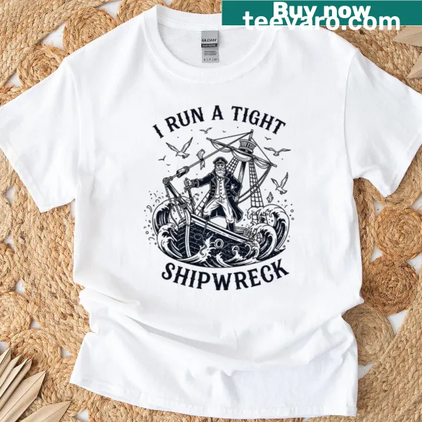 Vintage pirate-themed oversized T-shirt with humorous text