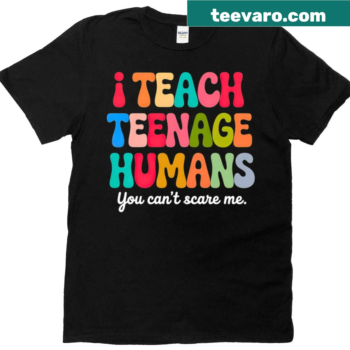 Funny t-shirt for teachers about teaching teenagers — on a men's t-shirt
