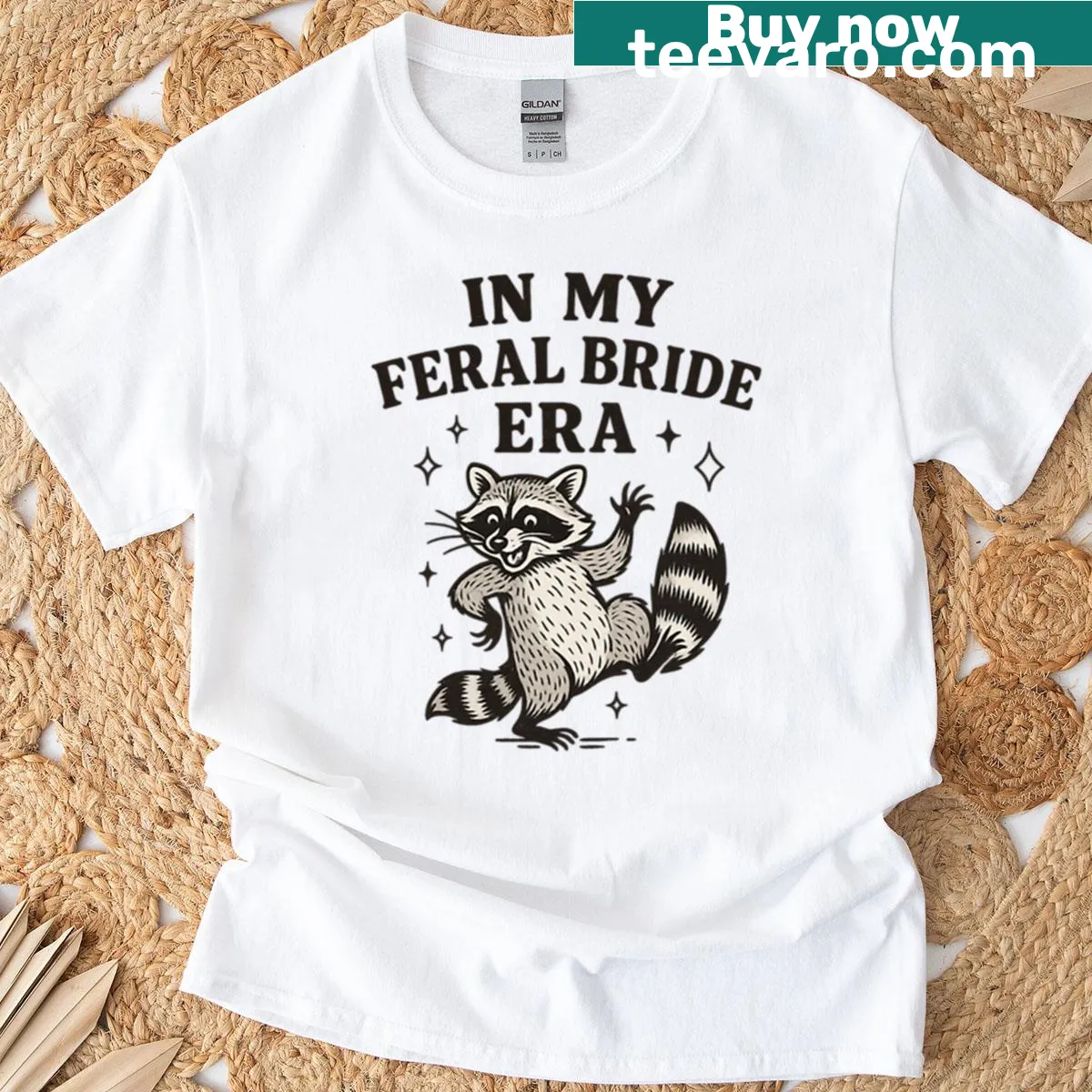 Funny raccoon graphic for wedding party t-shirt — on a men's t-shirt