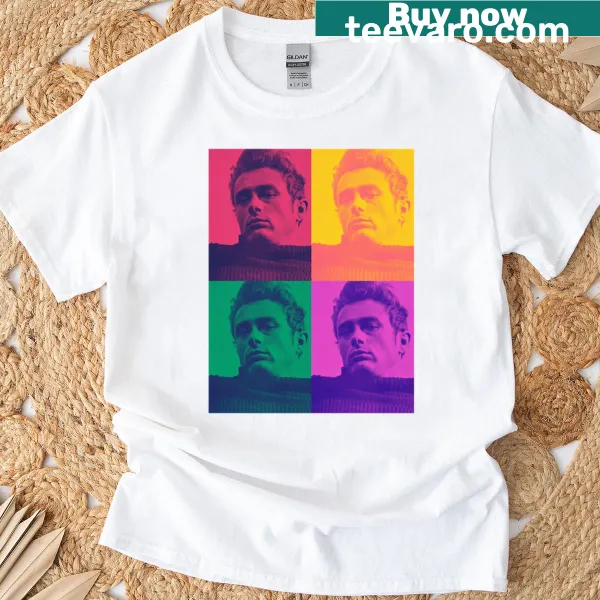 Retro James Dean graphic T-shirt with vintage style.