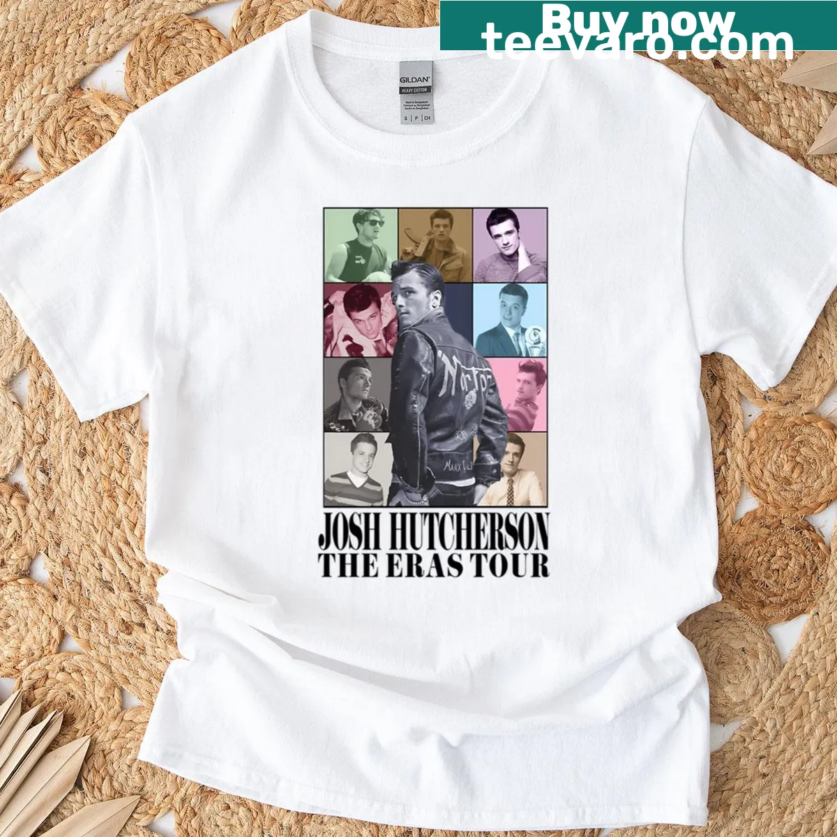 T-shirt with 'The Eras Tour' text celebrating Josh Hutcherson — on a men's t-shirt