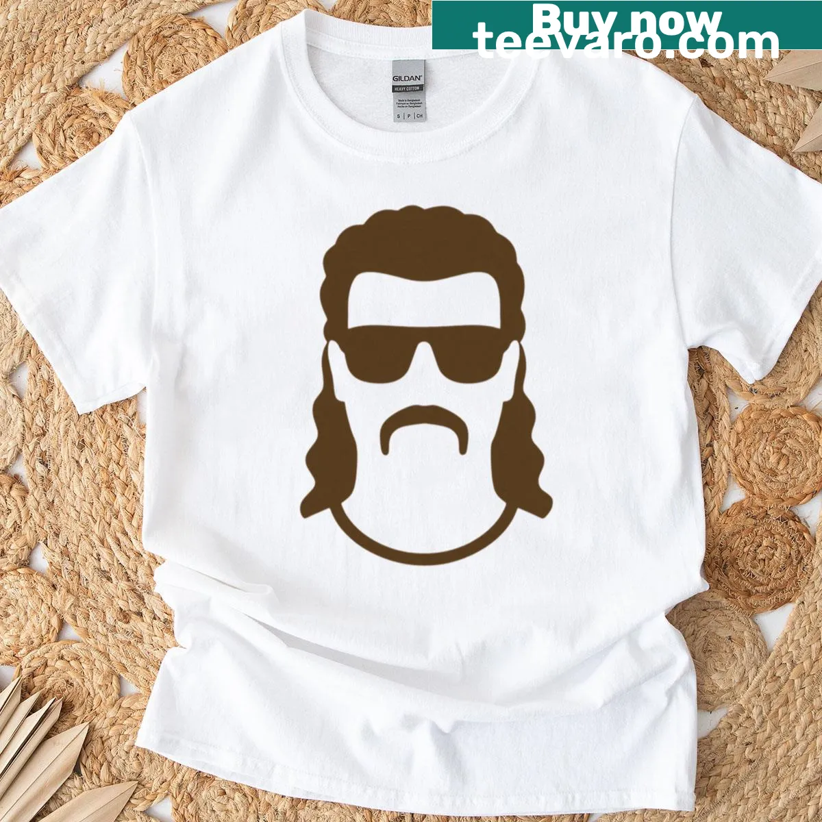 Silhouette of Kenny Powers with mullet, tribute to Eastbound & Down — on a men's t-shirt