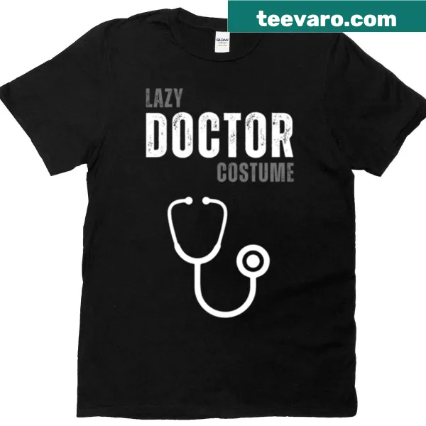 Cartoon design of a lazy doctor costume t-shirt.