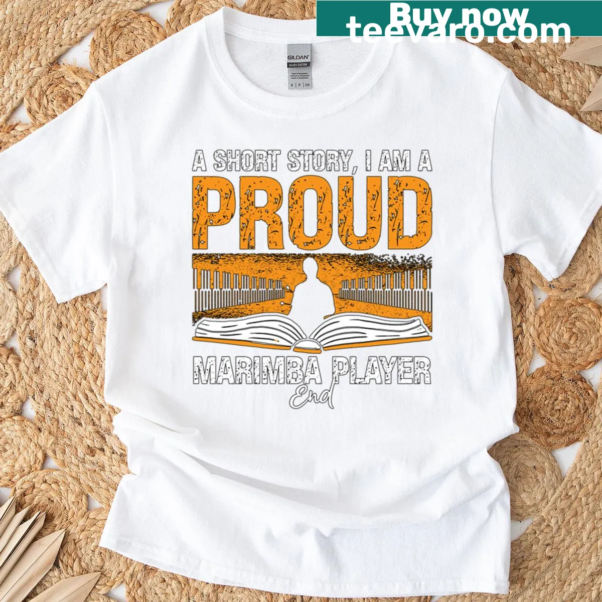 Typographic 'I Am A Marimba Lover' shirt for music enthusiasts. — on a men's t-shirt