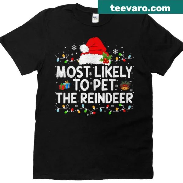 Family-oriented Christmas T-shirt with playful reindeer graphic