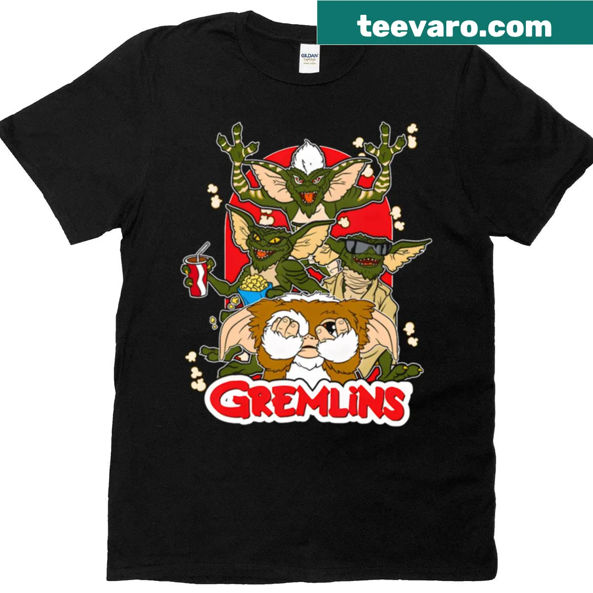 Funny vintage Christmas horror-themed t-shirt from the 80s — on a men's t-shirt