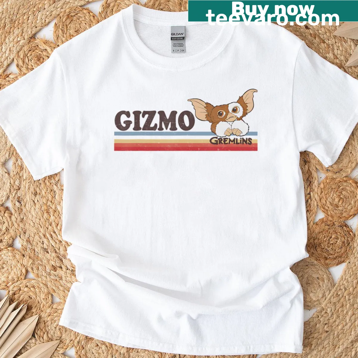 Vintage Christmas horror t-shirt with 80s themed graphics — on a men's t-shirt
