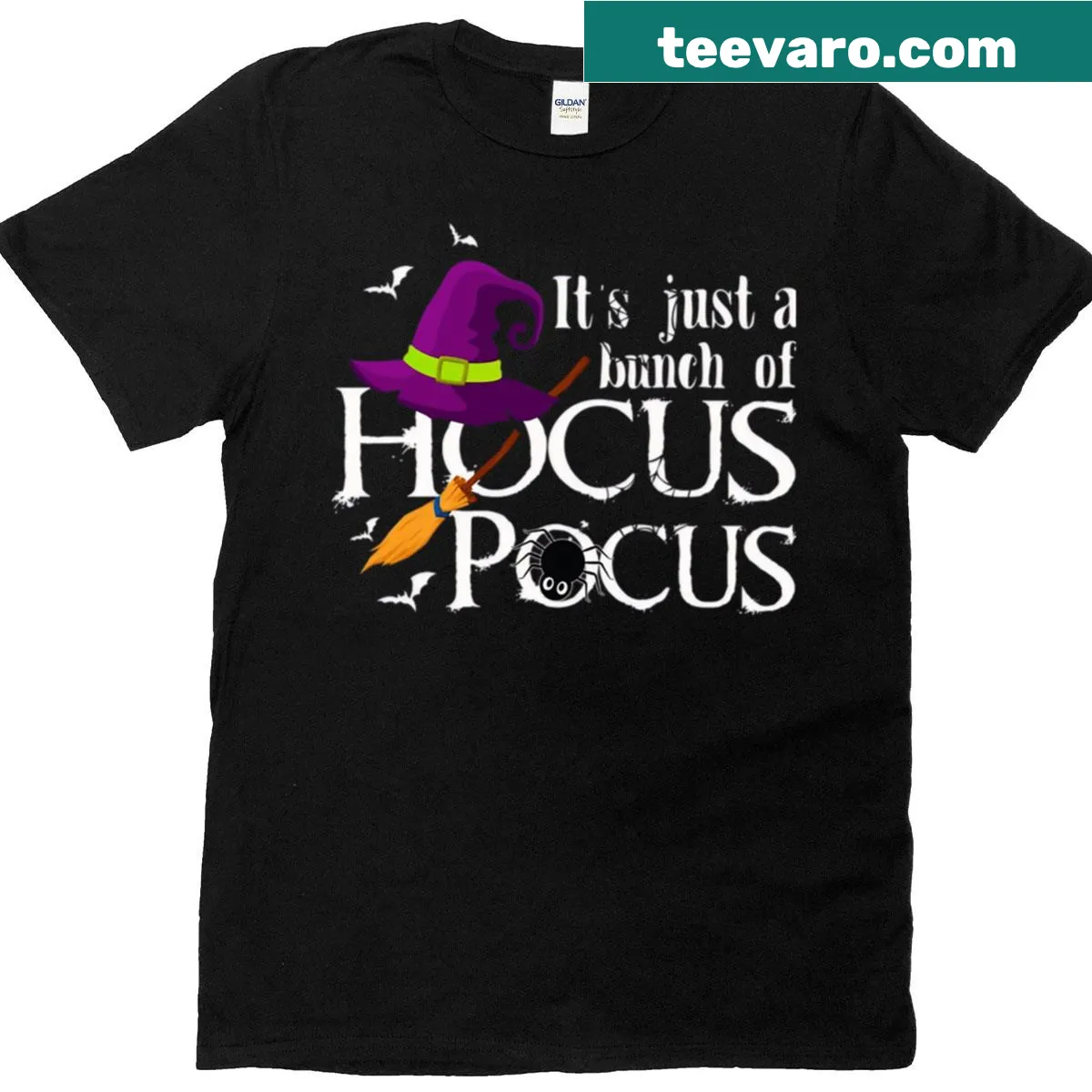 Vintage Halloween T-shirt with a retro witches and magic theme — on a men's t-shirt