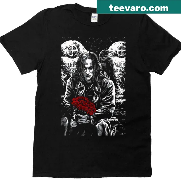 Retro horror-themed t-shirt with a humorous gothic design