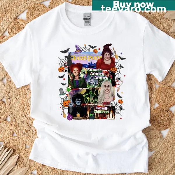 Vintage Halloween t-shirt with witch graphics and humor