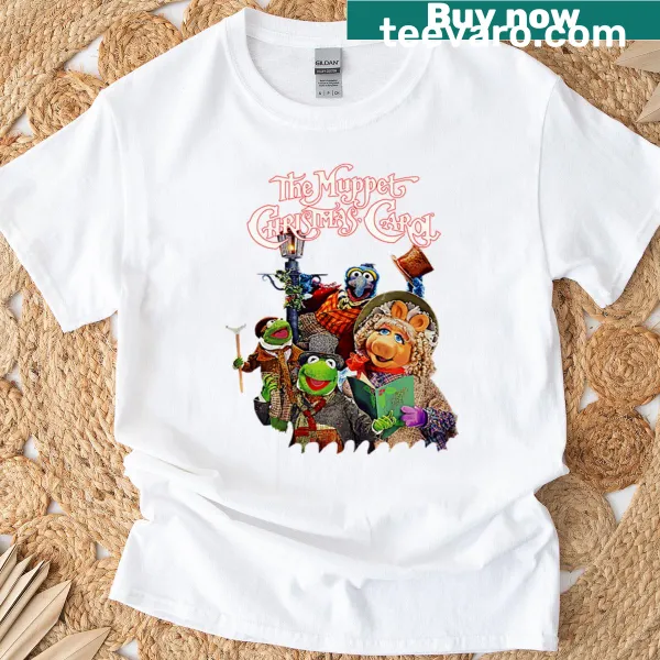 Illustrative Muppet Christmas Carol T-shirt featuring classic characters