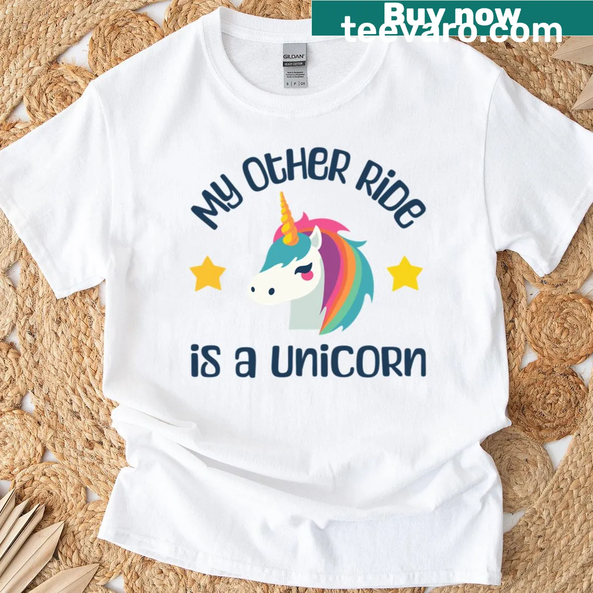 Oversized t-shirt with a unicorn graphic — on a men's t-shirt