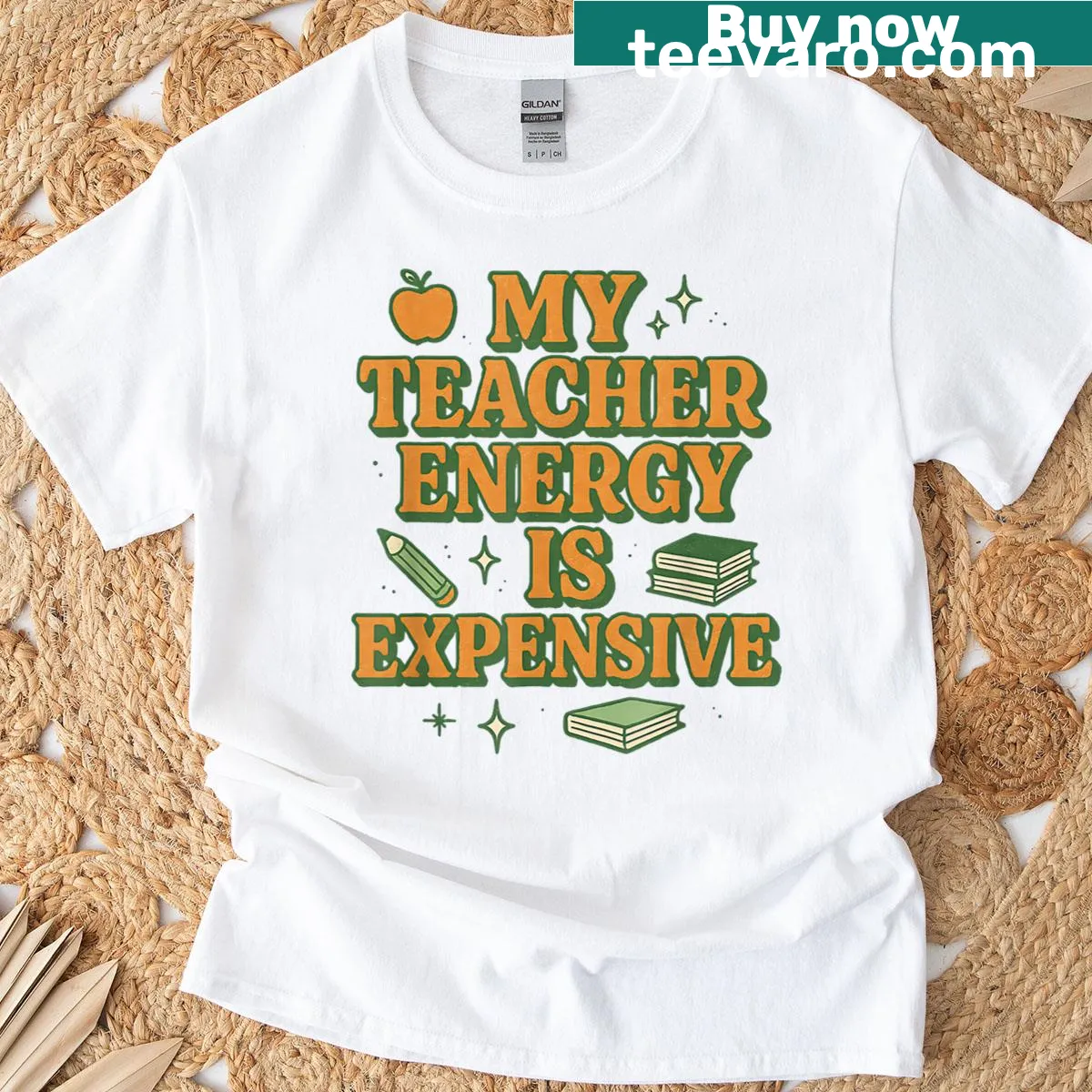 Motivational retro design t-shirt for teachers — on a men's t-shirt