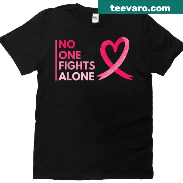 Inspirational T-shirt with the message about breast cancer awareness and support.