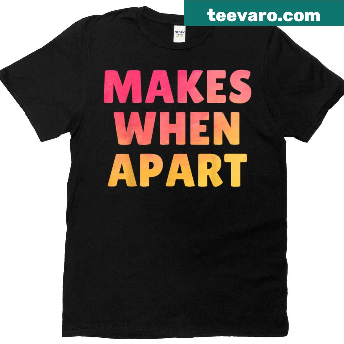 Matching couples T-shirts with humorous saying — on a men's t-shirt