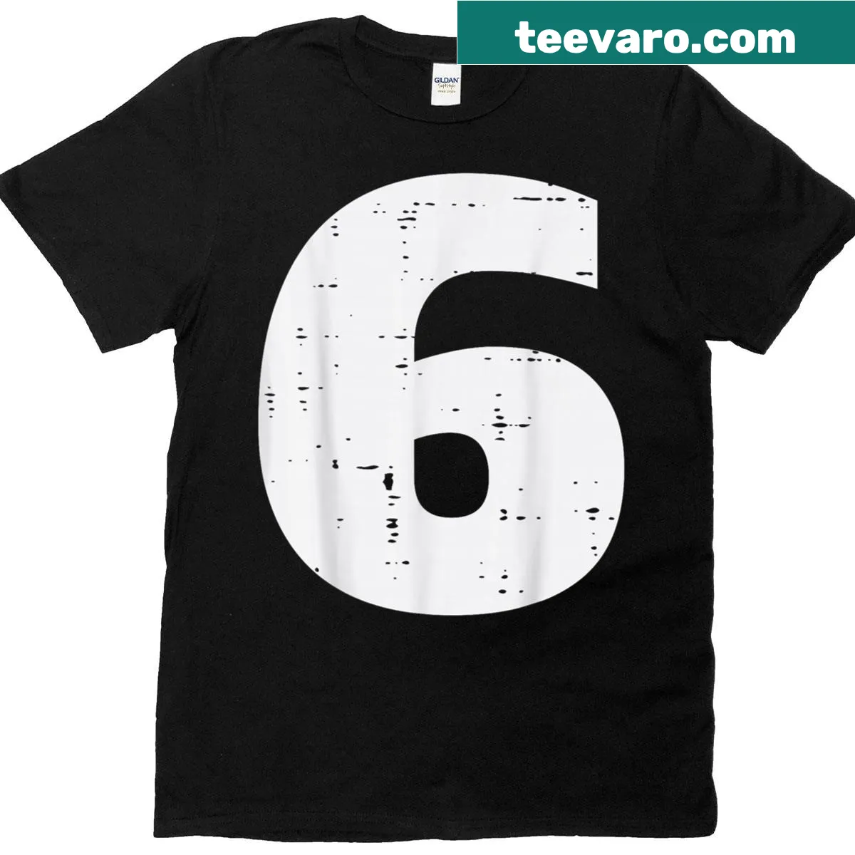 Kids T-shirt with number 6 and meme-inspired design for Halloween birthday — on a men's t-shirt