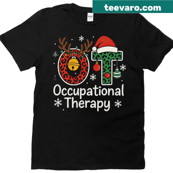 Occupational therapy-themed Christmas graphic on t-shirt