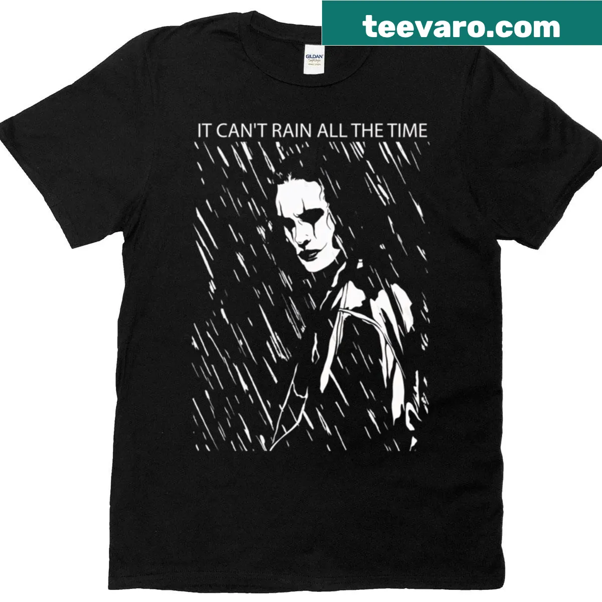Vintage-style horror movie t-shirt with humorous graphic design — on a men's t-shirt