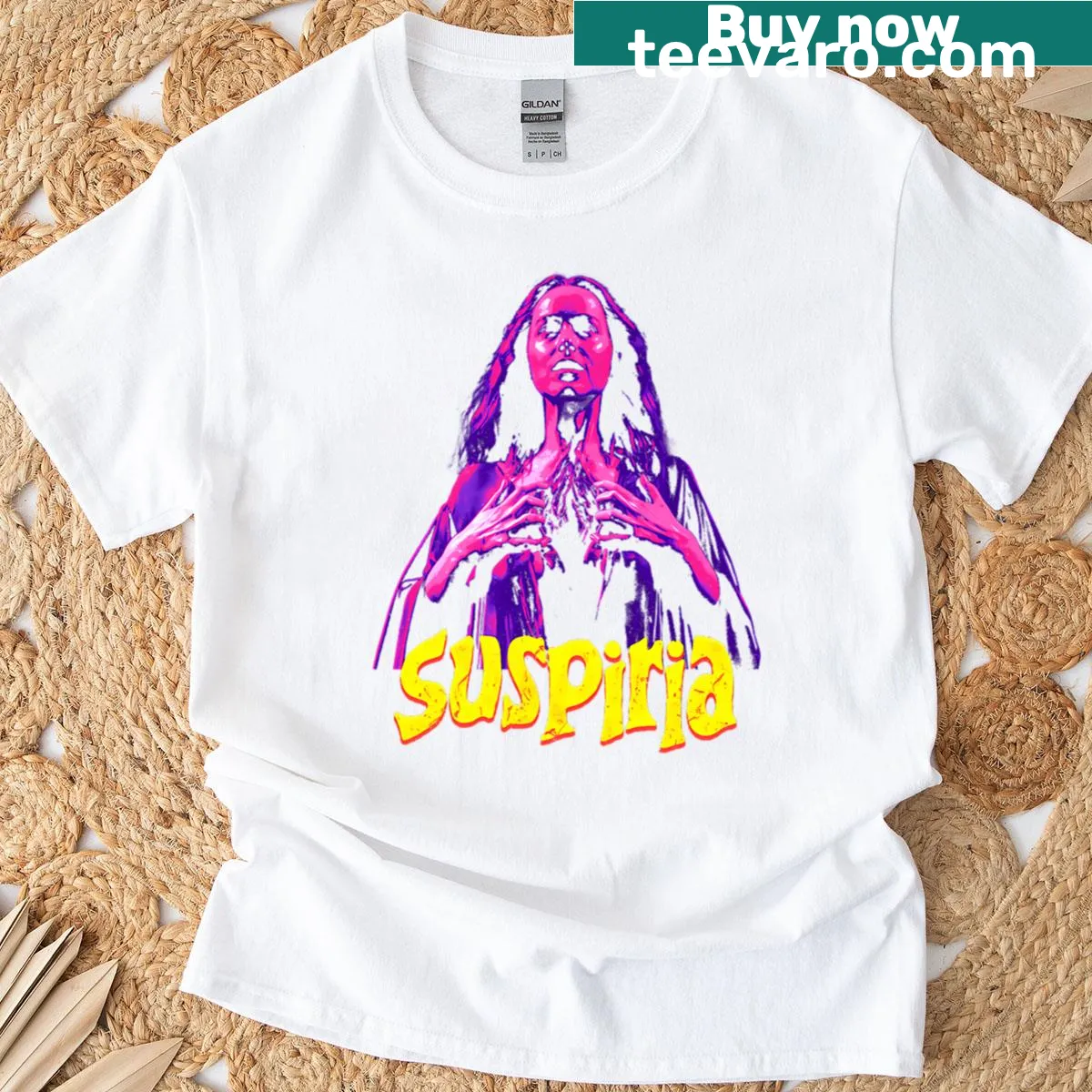 Vintage horror movie design T-shirt from the 70s — on a men's t-shirt