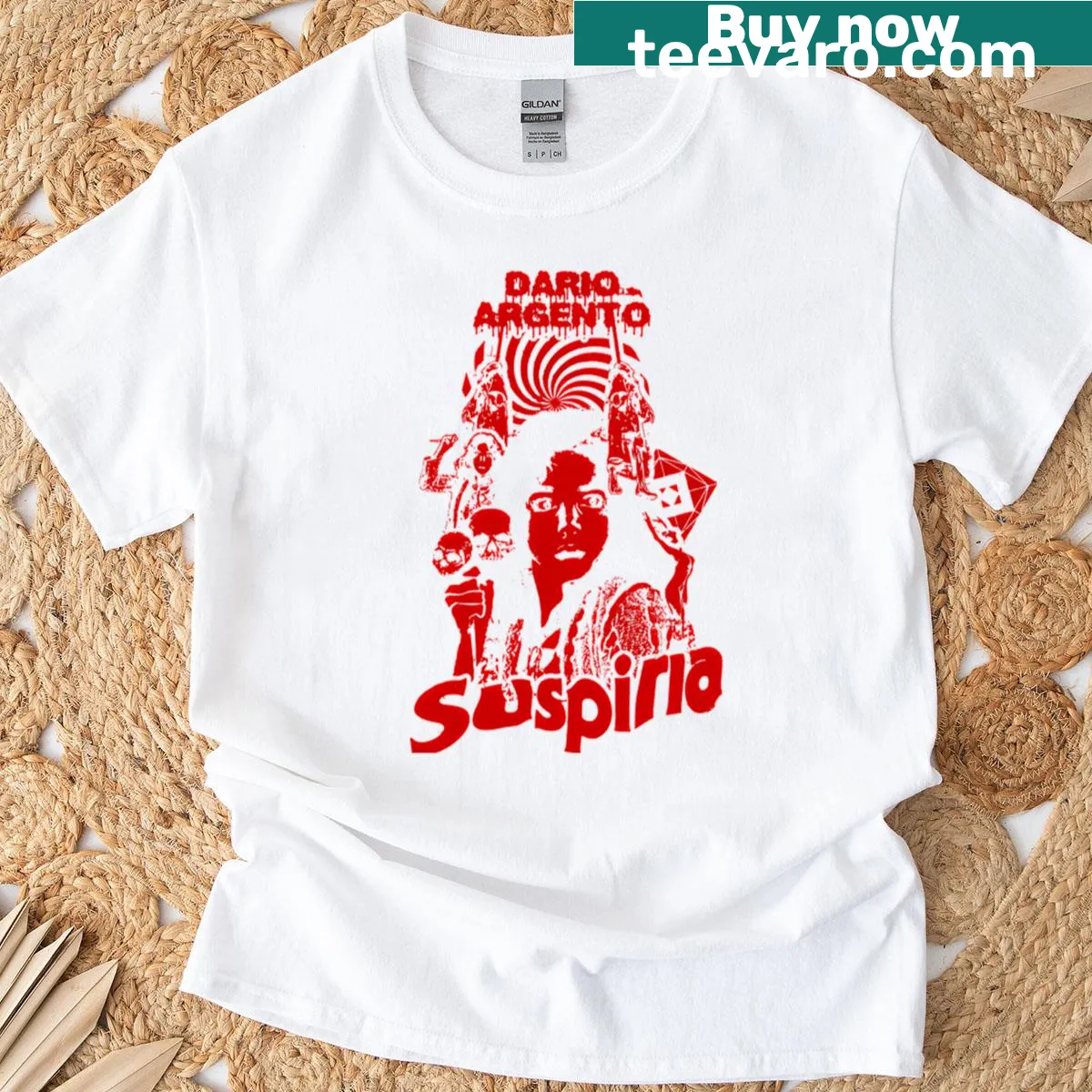 Cartoon mummy cat Halloween T-shirt — on a men's t-shirt