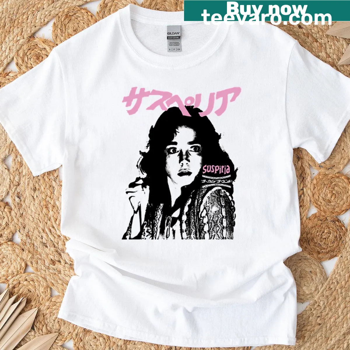 Vintage horror-themed t-shirt reminiscent of 70s movies — on a men's t-shirt