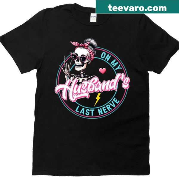 Skeleton graphic with humorous text on t-shirt