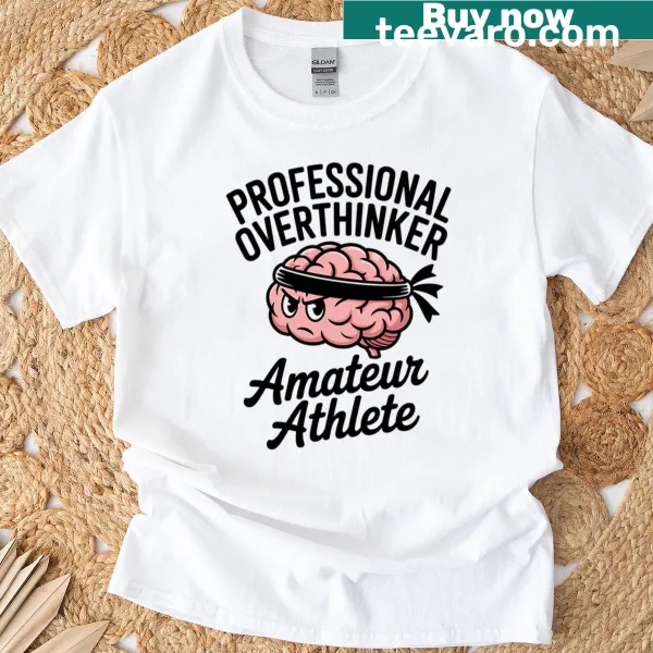 Playful oversized T-shirt for athletes with brain and brawn theme