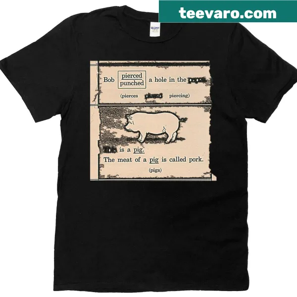 Boxy T-shirt featuring a cute cartoon character Pig Bob