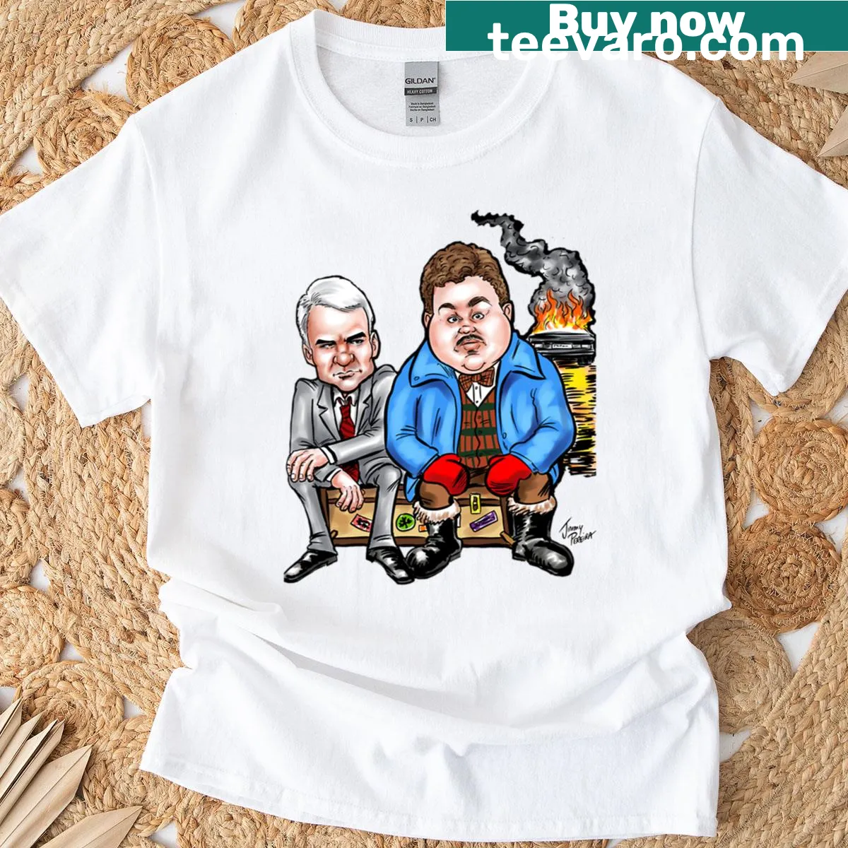 Vintage graphic tee featuring planes, trains, and automobiles — on a men's t-shirt