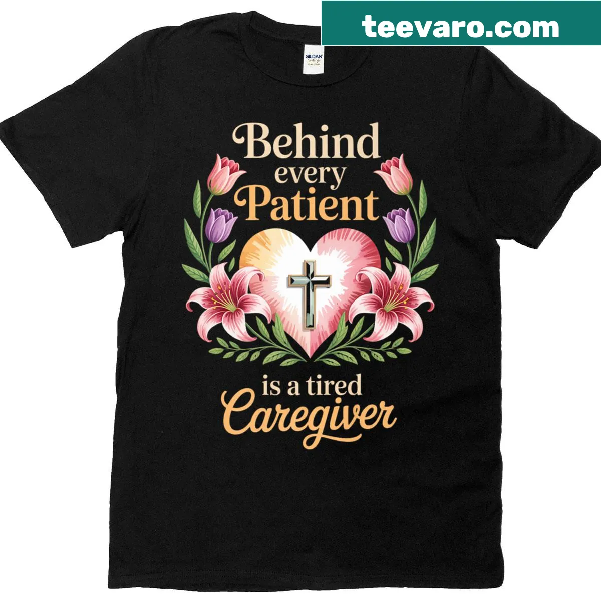 T-shirt displaying the phrase 'Proud Nurse' with a caring theme — on a men's t-shirt