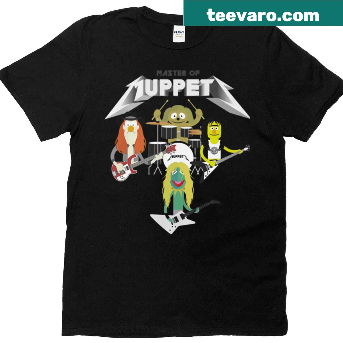 Vintage cartoon puppet theater comedy t-shirt — on a men's t-shirt