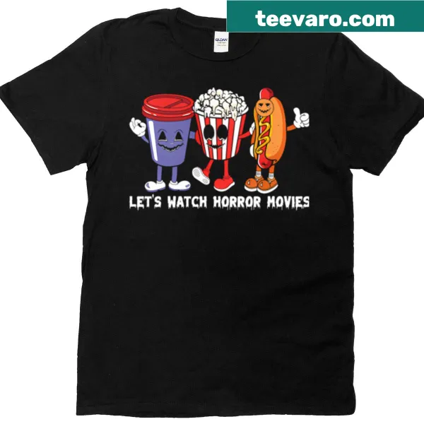 Oversized vintage horror movie-themed t-shirt with cute graphics