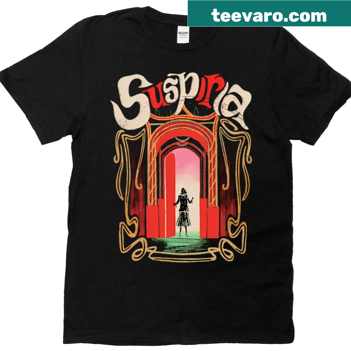 Vintage horror school-themed T-shirt inspired by 70s films — on a men's t-shirt