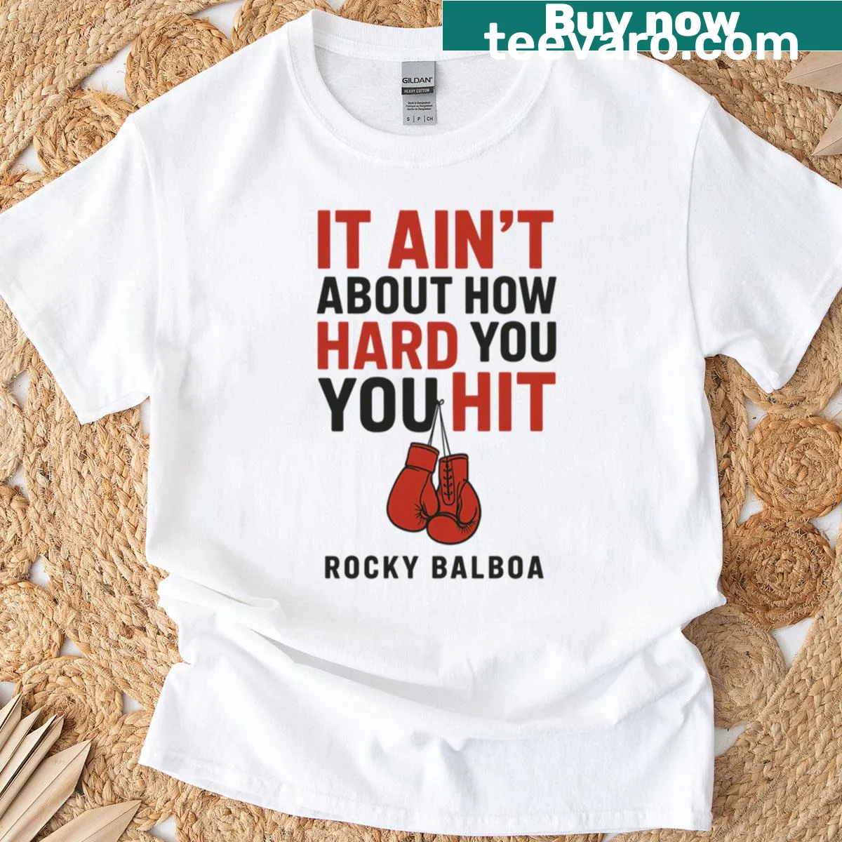 T-shirt with Rocky Balboa boxing quote design. — on a men's t-shirt