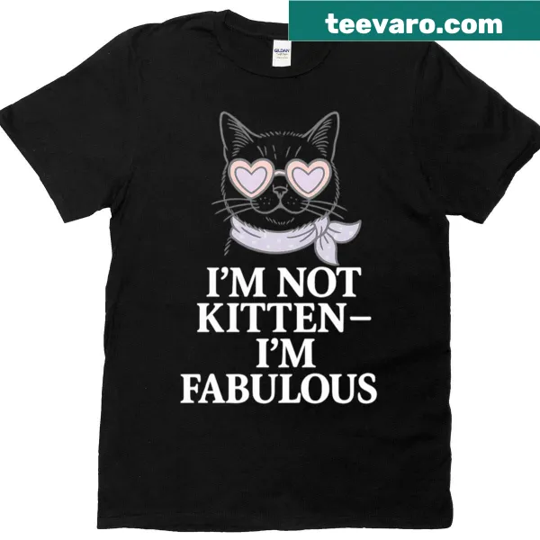 Cartoon cat wearing sunglasses with text 'Not Kitten'