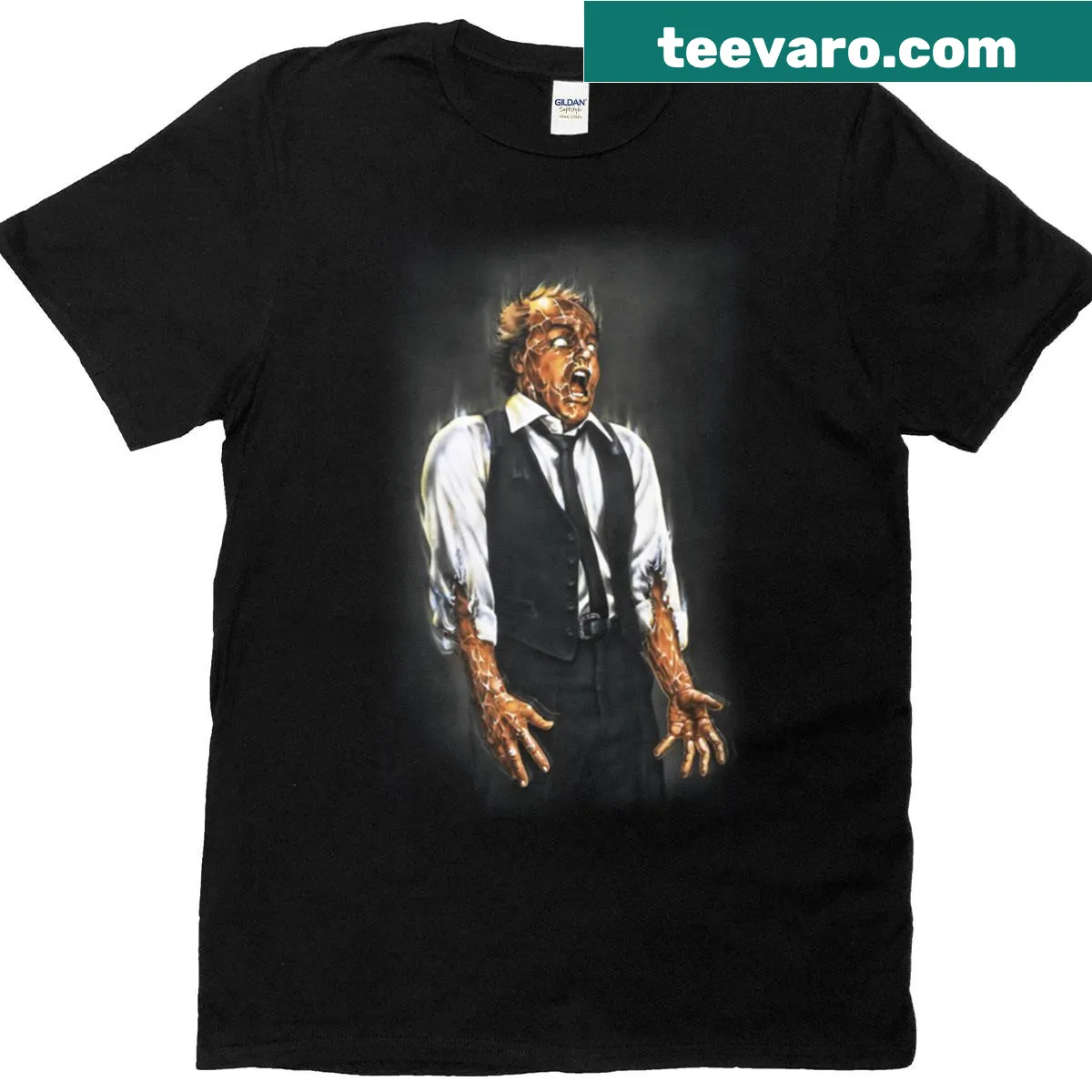 Oversized t-shirt inspired by Scanners horror movie — on a men's t-shirt