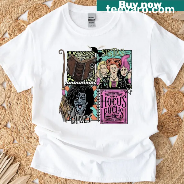 Funny vintage Halloween t-shirt featuring witches and magic