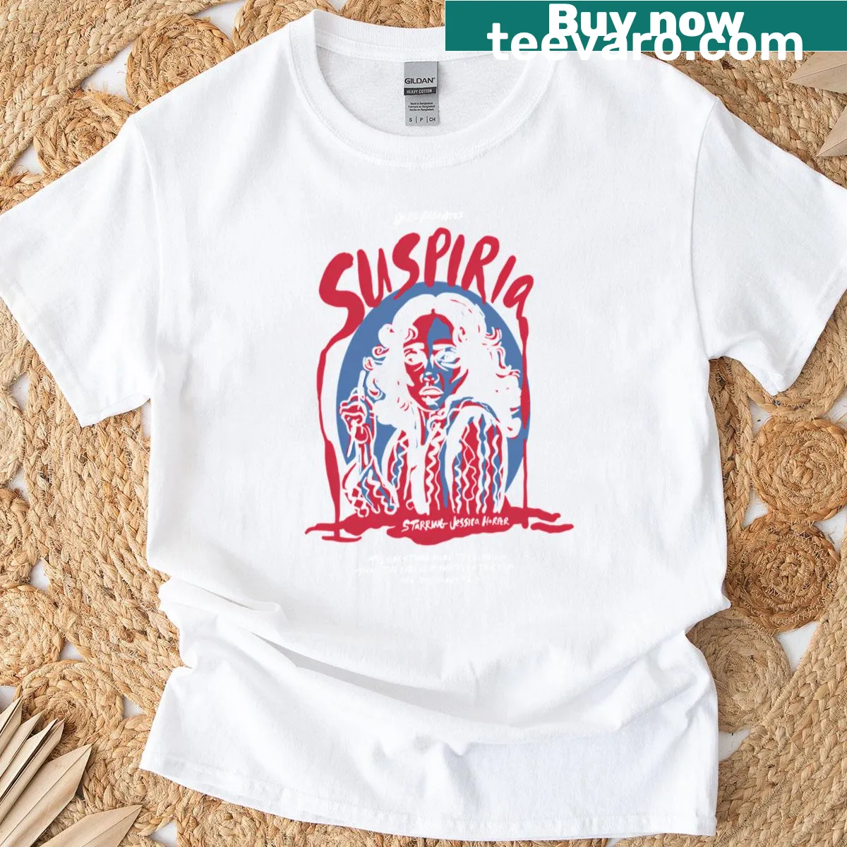 Retro horror movie t-shirt with vintage design — on a men's t-shirt
