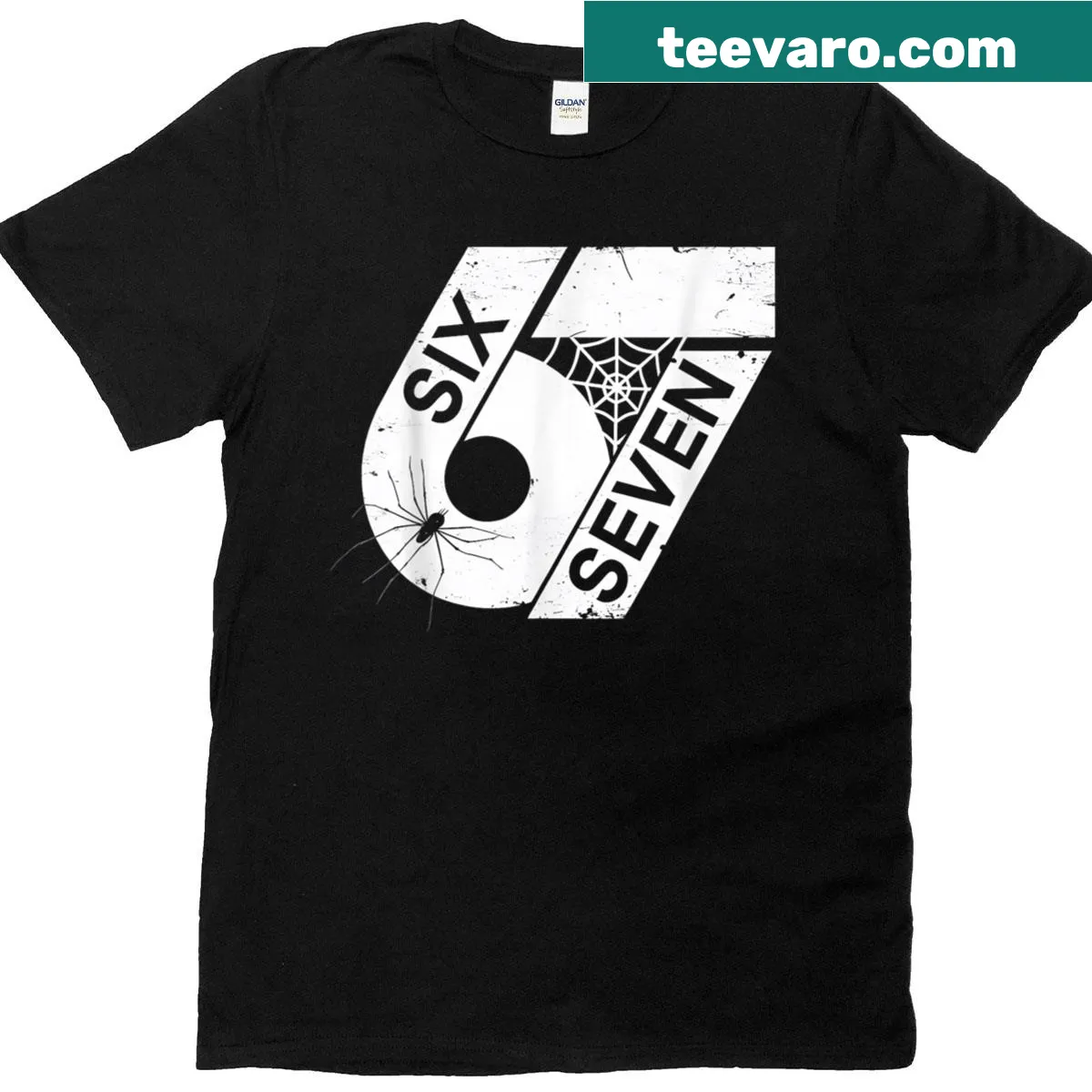 Funny Six Seven meme design on Halloween costume t-shirt — on a men's t-shirt
