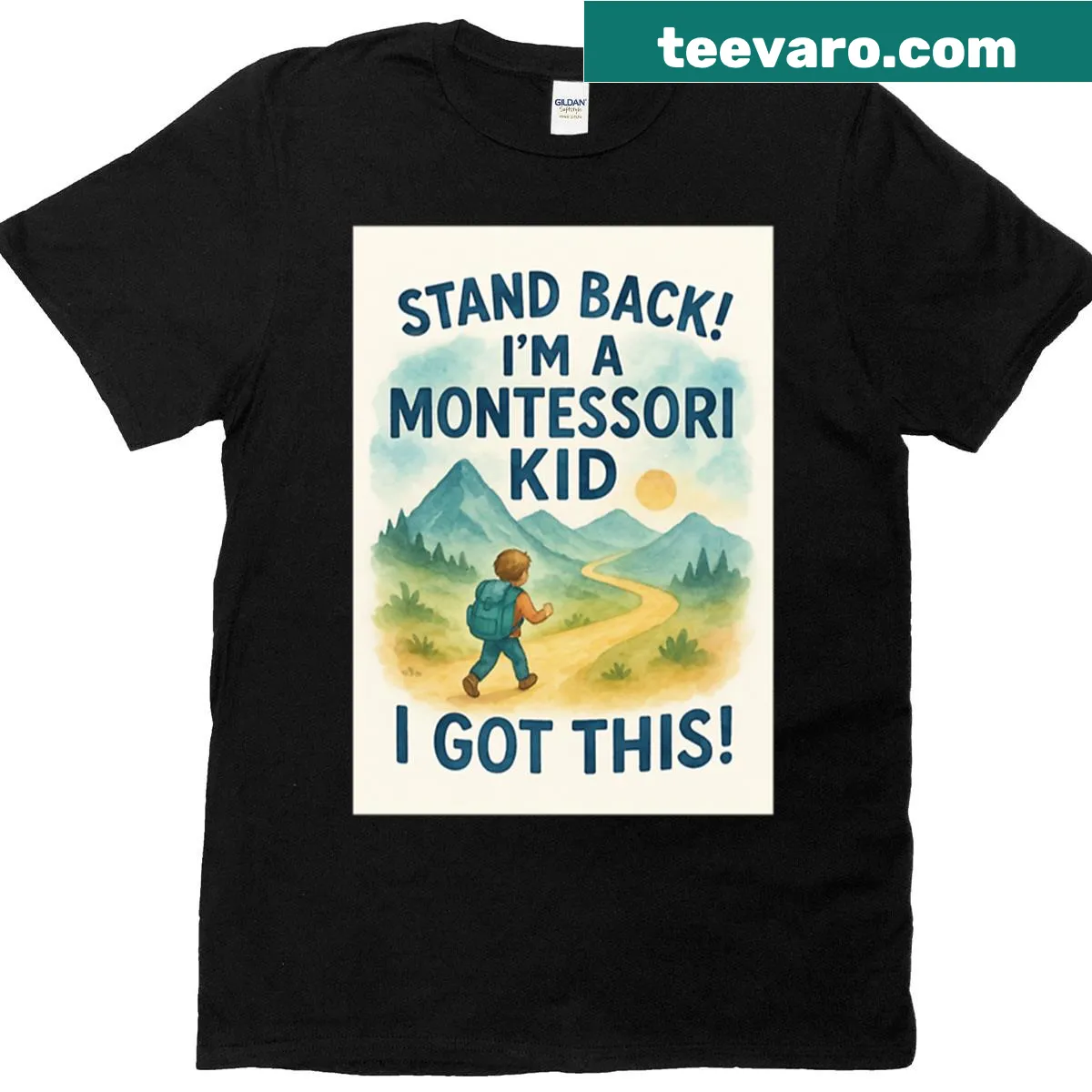 Inspirational Montessori kid graphic for a children's t-shirt. — on a men's t-shirt
