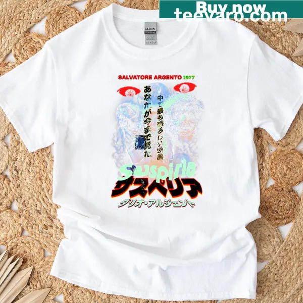 Vintage-style t-shirt with retro graphics inspired by 70s horror movies
