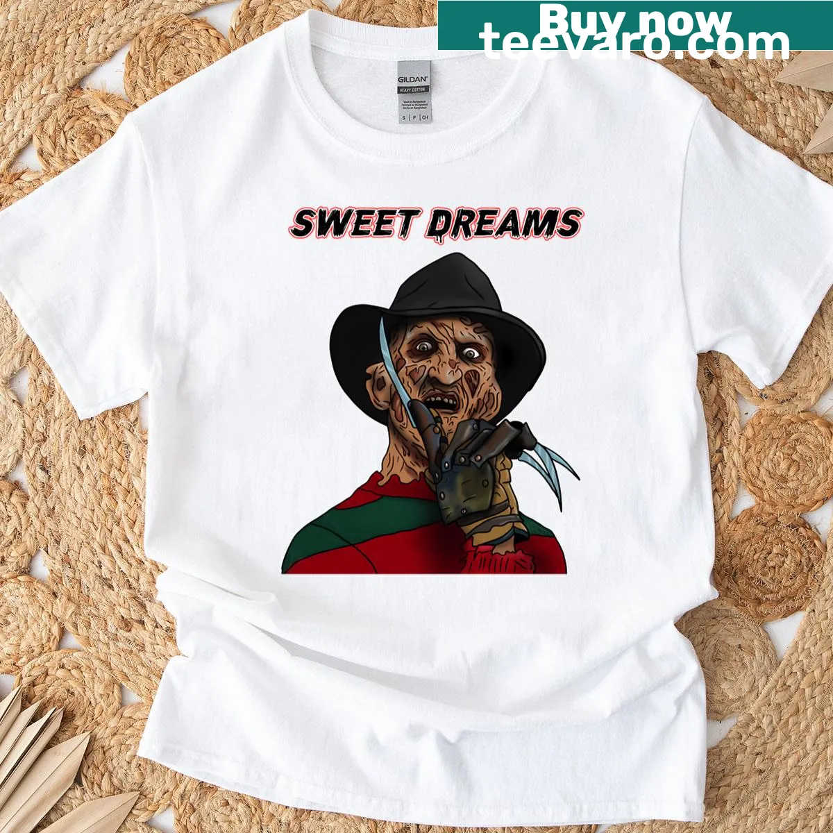 T-shirt featuring calming typography about sweet dreams — on a men's t-shirt