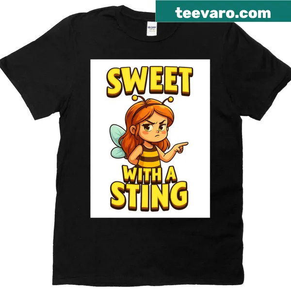 Cute oversized t-shirt featuring a bee girl design