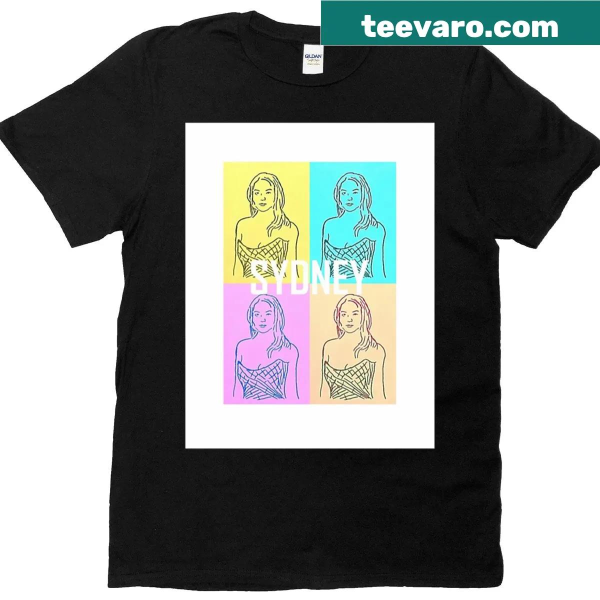 Vintage-style tee featuring multiple graphics of Sydney landmarks — on a men's t-shirt