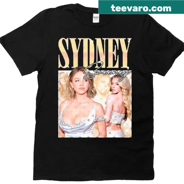 Oversized vintage Y2K design t-shirt featuring Sydney Sweeney