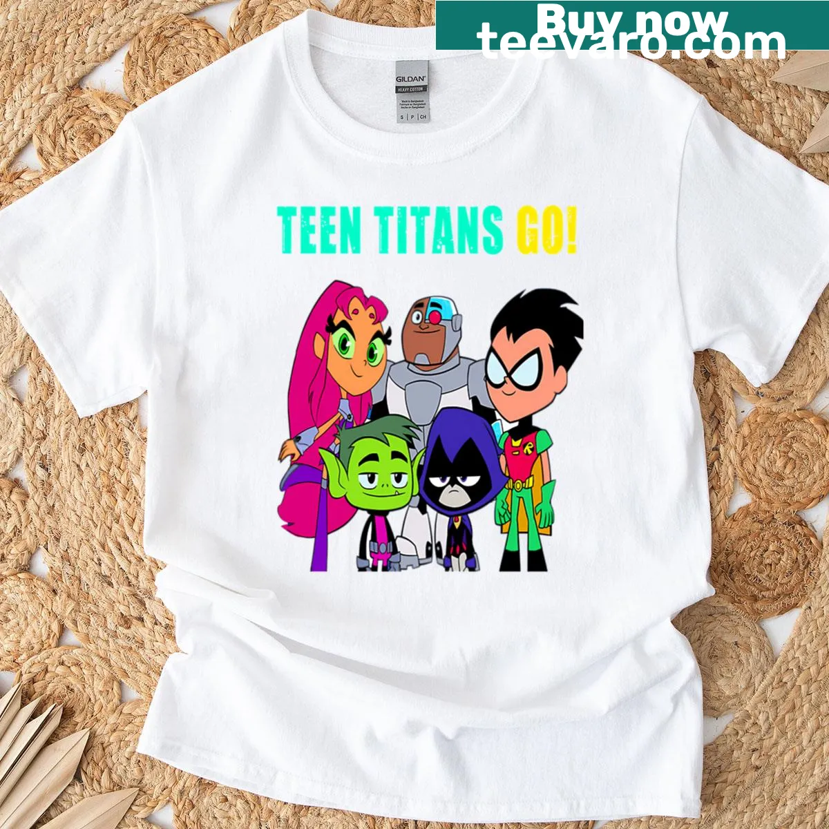 Birthday T-shirt featuring characters from Teen Titans Go! for kids — on a men's t-shirt