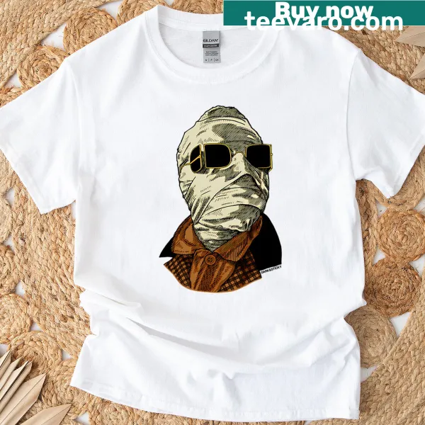 Invisible Man graphic on horror-themed T-shirt
