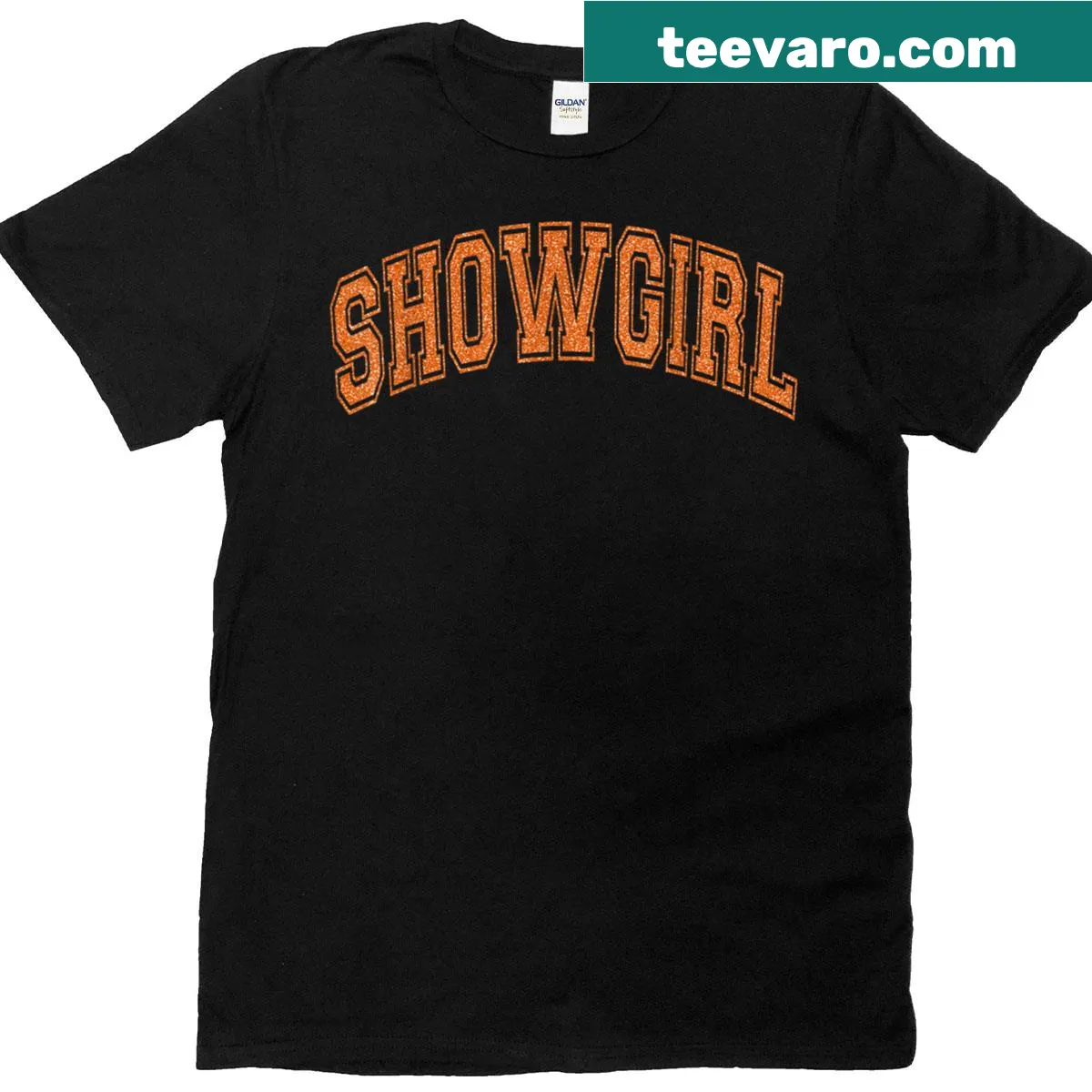 Vintage show girl themed t-shirt with engaging graphic — on a men's t-shirt