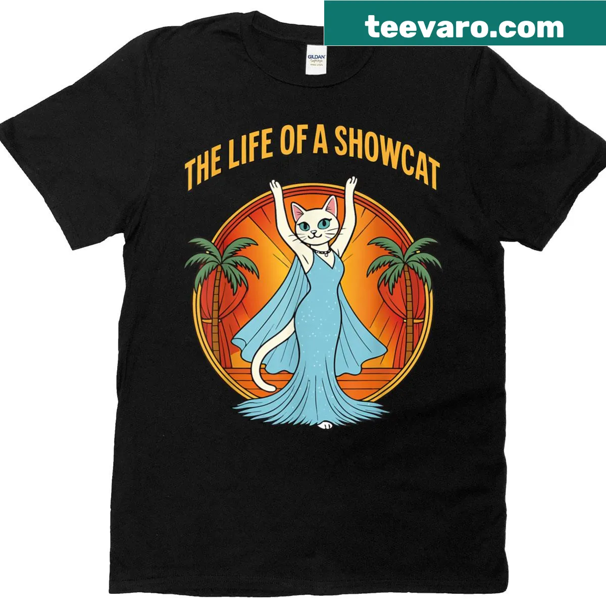 Funny t-shirt celebrating the life of showcats for cat lovers — on a men's t-shirt