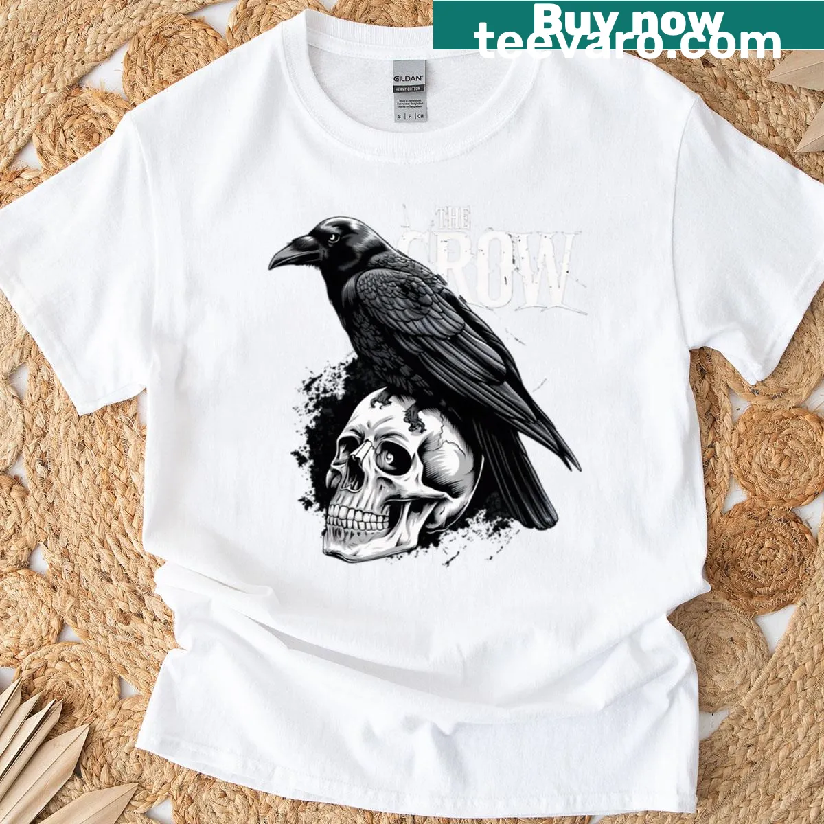Vintage horror-themed graphic on T-shirt — on a men's t-shirt